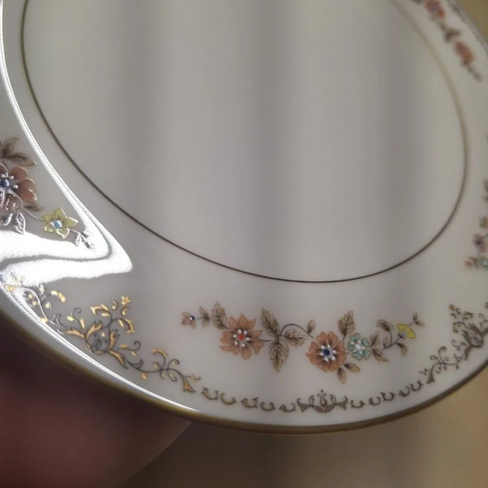 Gorham Long Meadow China Plate Small Bread Butter 6.5 Inch Gold Flowers USA‎
